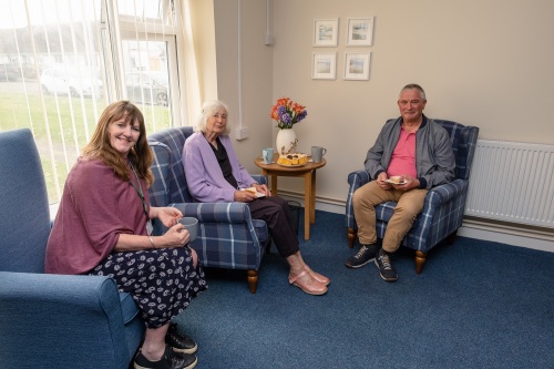 Photo of residents and Cllr Price at Yr Hafan in St Davids